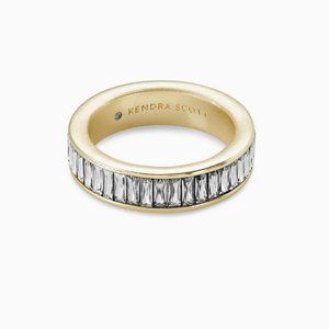 Kendra Scott Jack Gold Band Ring in White Crystal (size 6)